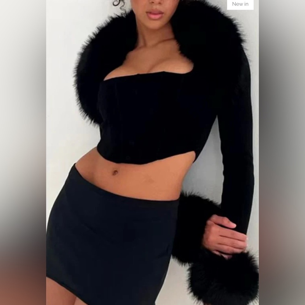 JESSICA BARA JURISALIN FUR SHRUG AND TOP